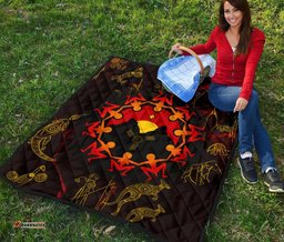 aboriginal premium quilt australia map and indigenous flag