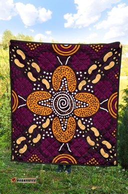 aboriginal premium quilt flowers dot panting art