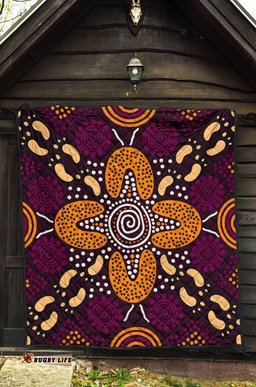 aboriginal premium quilt flowers dot panting art