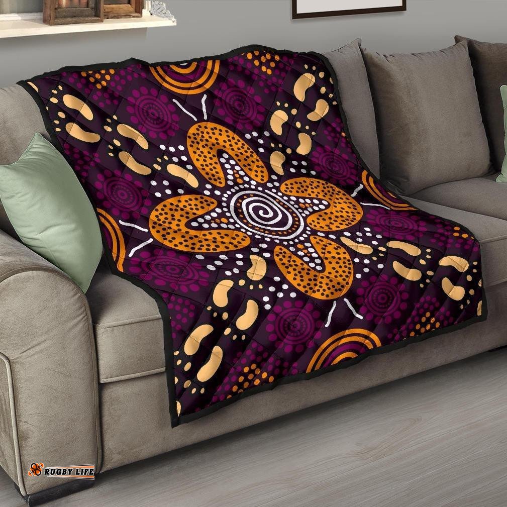 aboriginal premium quilt flowers dot panting art