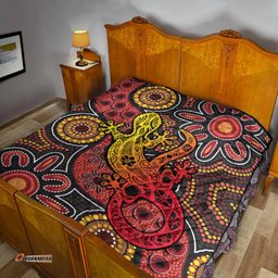 aboriginal lizard premium quilt