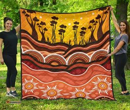 aboriginal premium quilt boab tree dot painting ver01