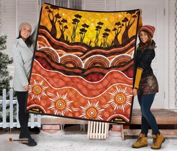 aboriginal premium quilt boab tree dot painting ver01