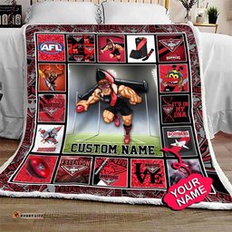 essendon football club quilt blanket afl quilt blanket mascot personalized