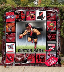 essendon football club quilt blanket afl quilt blanket mascot personalized