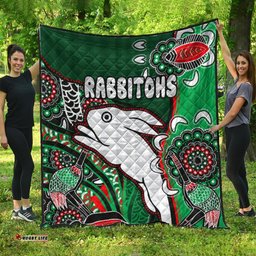 south sydney rabbitohs rugby custom quilt indigenous dreaming rabbitohs