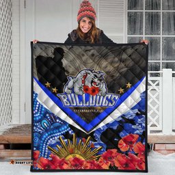 bulldogs rugby anzac aboriginal quilt poppy flower remembrance day quilt