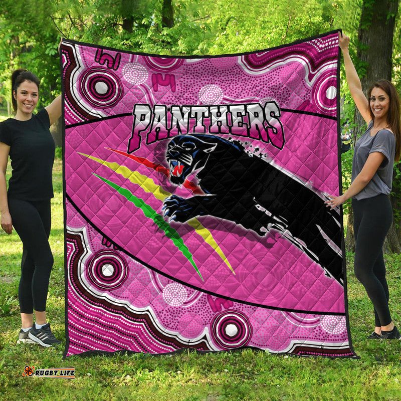 panthers rugby premium quilt aboriginal basic style pink