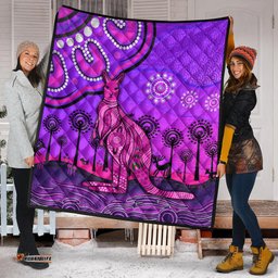 aboriginal art kangaroo premium quilt indigenous unique vibes purple