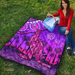 aboriginal art kangaroo premium quilt indigenous unique vibes purple