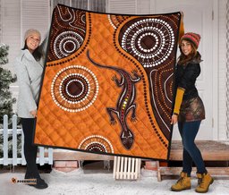 aboriginal premium quilt australia orange lizard aboriginal art 04