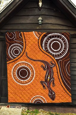 aboriginal premium quilt australia orange lizard aboriginal art 04