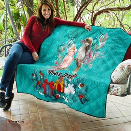 personalised kookaburra and cockatoo quilt australia merry christmas aboriginal teal style