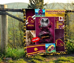 brisbane broncos quilt blanket nrl quilt blanket personalized jack skellington