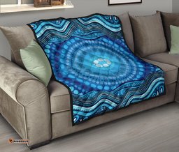 aboriginal premium quilt blue circle aboriginal art