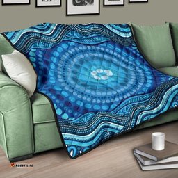 aboriginal premium quilt blue circle aboriginal art