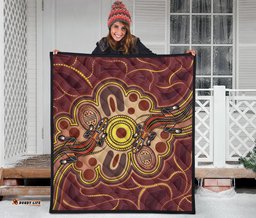 aboriginal premium quilt indigenous lizard dot painting art