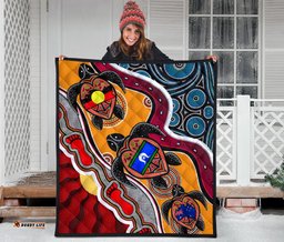 aboriginal premium quilt indigenous dots pattern with turtle and naidoc flags