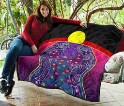 premium quilt aboriginal sublimation dot pattern style violet