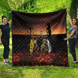 new zealand and australia anzac day quilt kiwi bird and kangaroo soldier