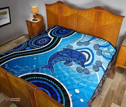 aussie aboriginal premium quilt dolphin and aboriginal dot patterns