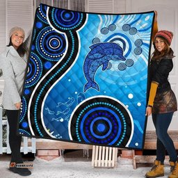 aussie aboriginal premium quilt dolphin and aboriginal dot patterns