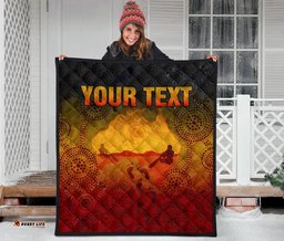 custom aboriginal premium quilt australian map with indigenous color