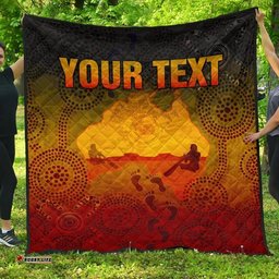 custom aboriginal premium quilt australian map with indigenous color