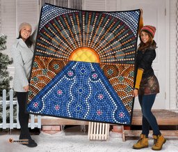 aboriginal premium quilt australia sunrise dot painting art