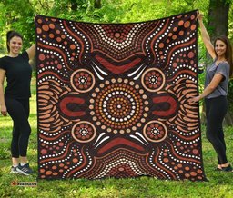 aboriginal premium quilt boomerang circle dot painting art ver02
