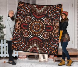 aboriginal premium quilt boomerang circle dot painting art ver02