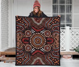aboriginal premium quilt boomerang circle dot painting art ver02