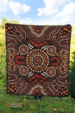aboriginal premium quilt boomerang circle dot painting art ver02