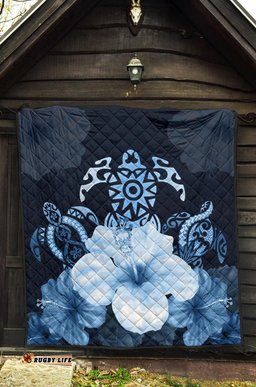 turtle and hibiscus premium quilt