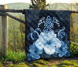 turtle and hibiscus premium quilt