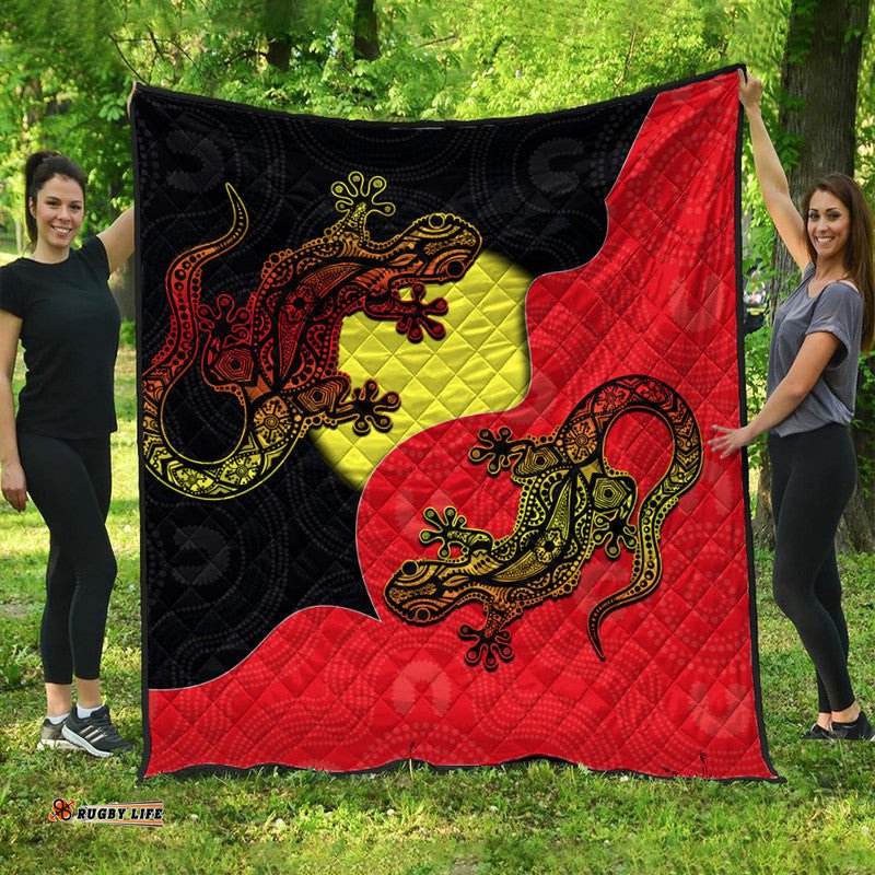 aboriginal flag mix lizard premium quilt