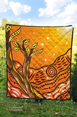 aboriginal premium quilt tree on the hill