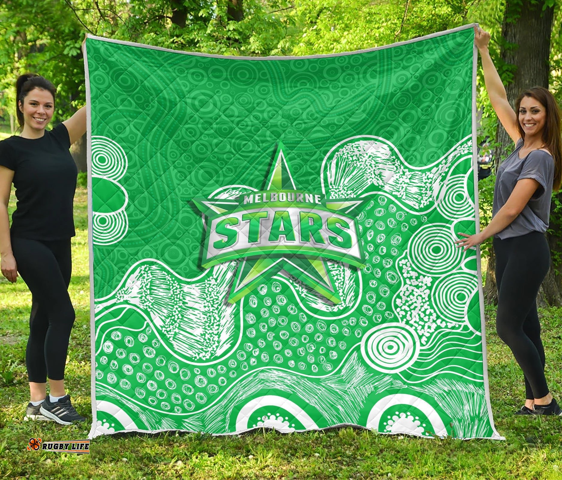 melbourne stars quilt aboriginal style of dot