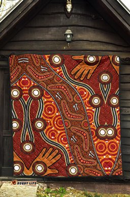 aboriginal premium quilt indegenous dot painting art 03