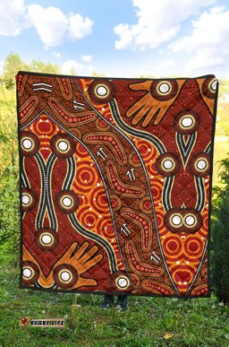 aboriginal premium quilt indegenous dot painting art 03