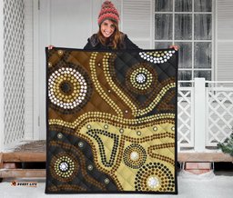 aboriginal premium quilt australia brown dot painting art