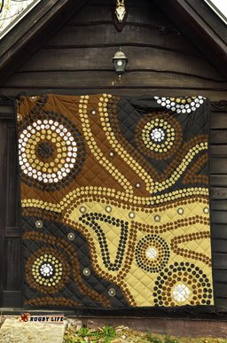 aboriginal premium quilt australia brown dot painting art
