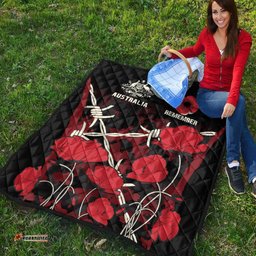 anzac premium quilt anzac with remembrance poppy flower