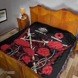 anzac premium quilt anzac with remembrance poppy flower