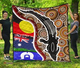 aboriginal premium quilt indigenous crocodile with naidoc flags