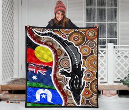 aboriginal premium quilt indigenous crocodile with naidoc flags
