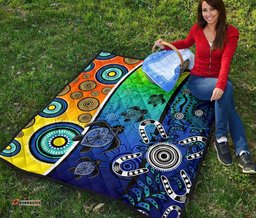 aboriginal premium quilt indigenous turtle dot painting art