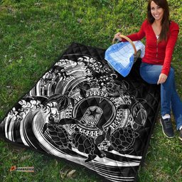 aboriginal premium quilt torres strait islands in wave black