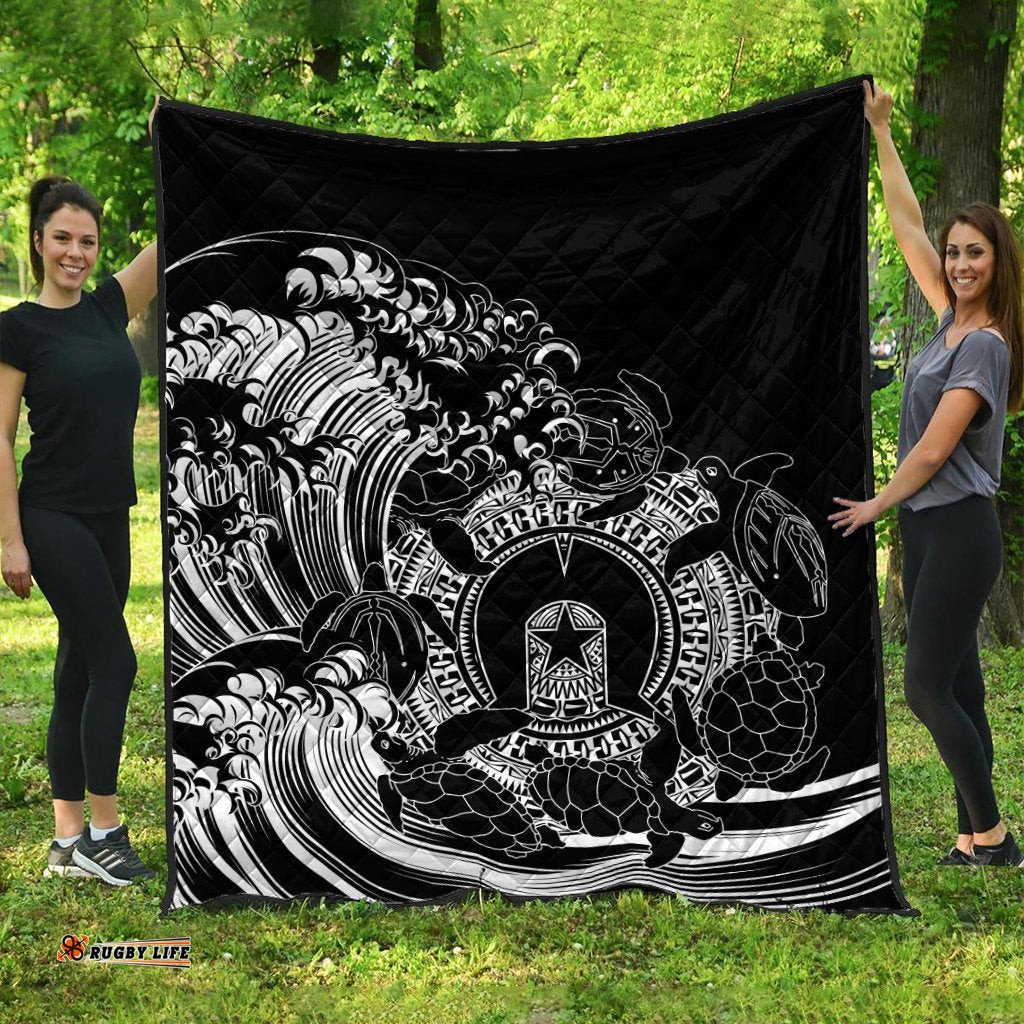aboriginal premium quilt torres strait islands in wave black