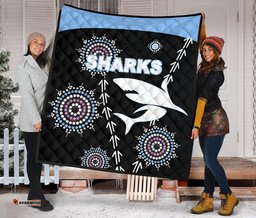cronulla premium quilt sharks simple indigenous black